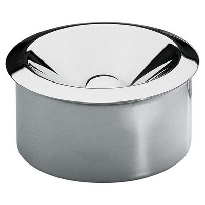 ashtray with two elements in polished steel